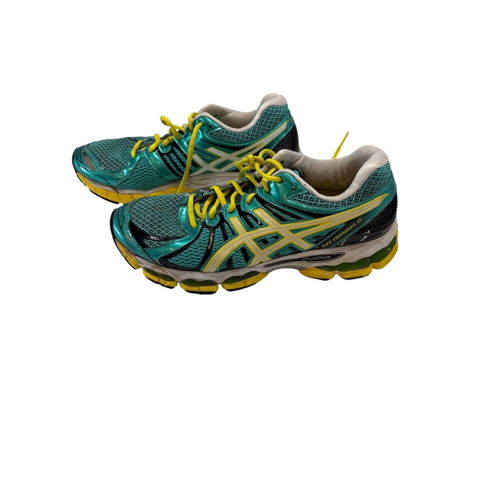 ASICS GEL-Nimbus 15 Running Shoes Teal Yellow Men’s US 10? FluidFit 12"